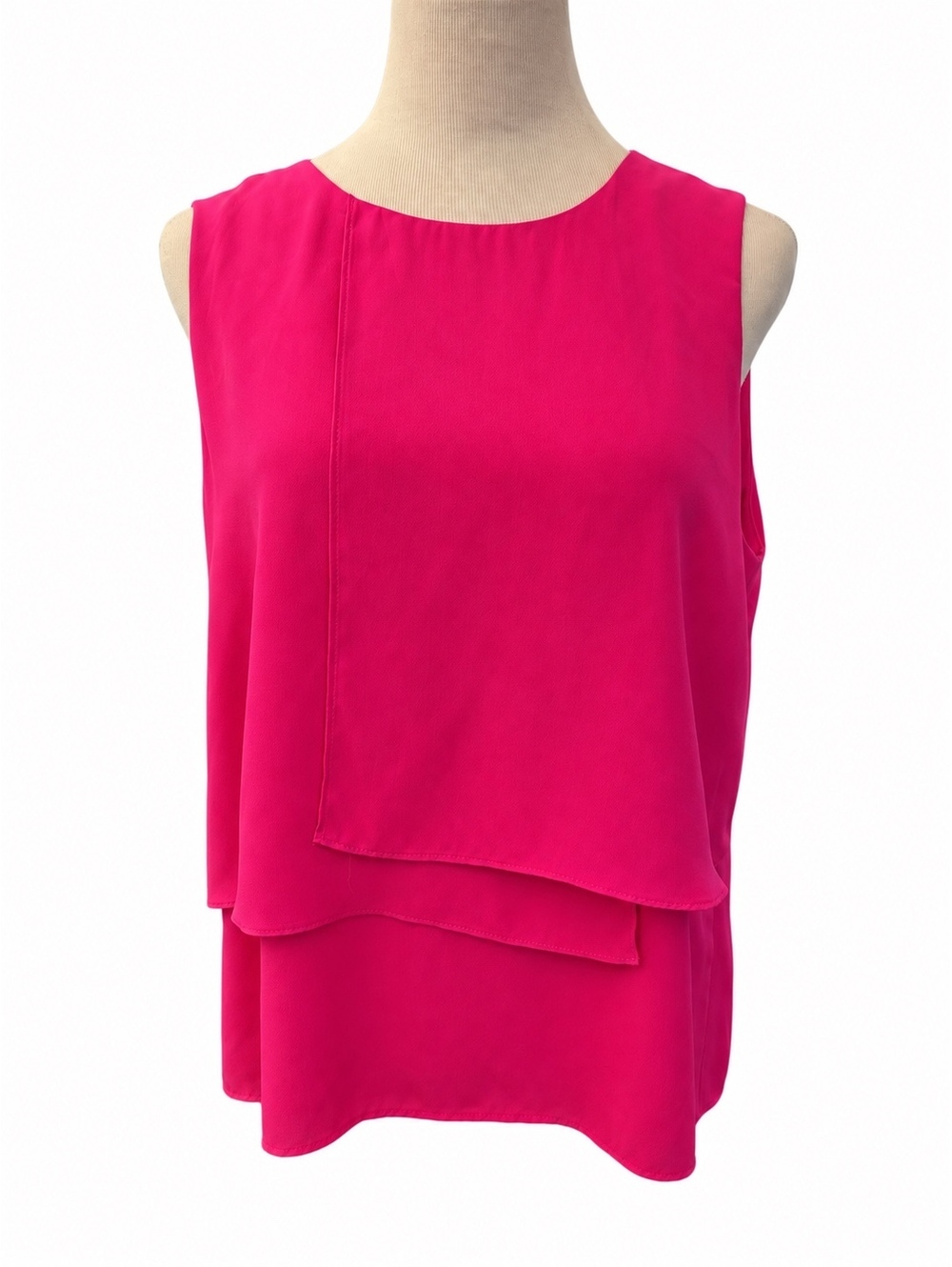 Vance Camuto Barbiecore Hot Pink Sleeveless Top Sz L
